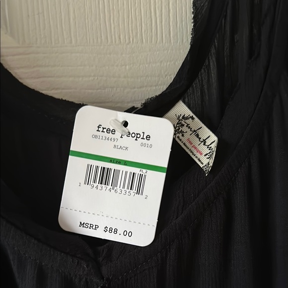 Free People Black Asymmetrical Sundress with Spaghetti Straps - Picture 2 of 4